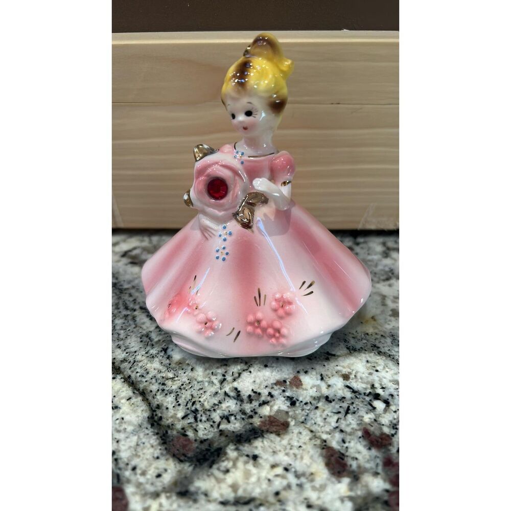 Vintage 1950's Josef Original Birthday Girl Figurine January Garnet